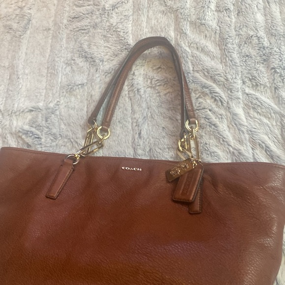 - Coach Brown Leather East West Madison Tote Bag - Picture 4 of 10